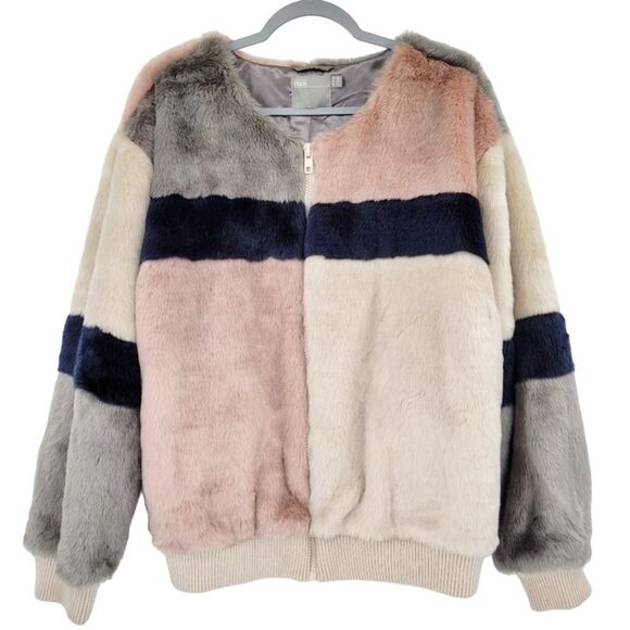 ASOS Curve Jacket in Patched Faux Fur Size 24 - Picture 4 of 13